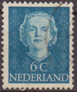 Holanda 1949 Scott 307 Sello Reina Juliana 6c usado Netherland 