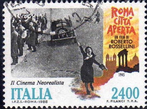 Italia 1988 Scott 1754 Sello El Cine Neorealista Italiano Roma Città Aperta de Roberto Rossellini us