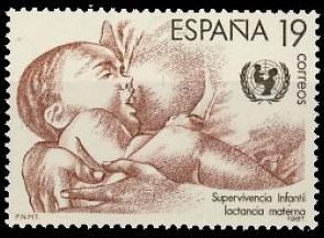 ESPAÑA 1987 2886 Sello Nuevo Supervivencia Infantil Lactancia Espana Spain Espagne Spagna Spanje