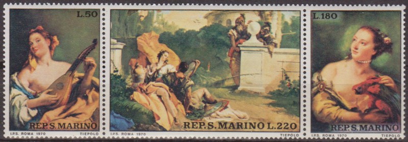 SAN MARINO 1971 Scott 733/5 Sellos Nuevos Pintor Veneciano Giambattista Tiepolo (1696-1770) Mujer