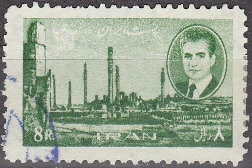IRAN 1965 Scott 1339 Sello Mohammed Reza Shah Pahlavi y Palacio Darius Persepolis 8R usado 