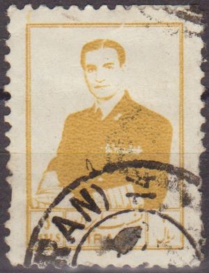 IRAN 1954 Scott 1007 Sello Retrato Militar Mohammad Reza Shah Pahlavi Usado 