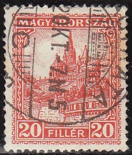 Hungria 1926 Scott 411 Sello Catedral de San Matias usado 20f Magyar Posta Ungarn Hungary Hongrie