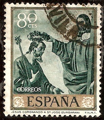 Jesús coronando a San José - Zurbarán
