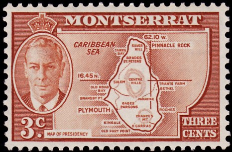 MONTSERRAT-mapa de la isla.
