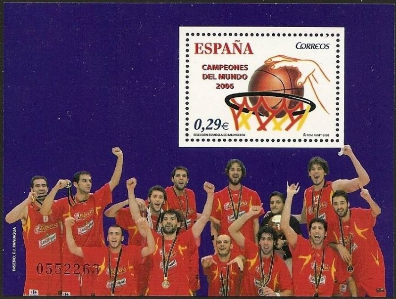ESPAÑA 2006 4267 Sello ** MNH HB Nuevo Campeones del Mundo de Baloncesto Espana Spain Espagne