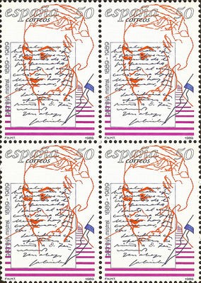 MINIPLIEGO DE 4 SELLOS ,centenarios,