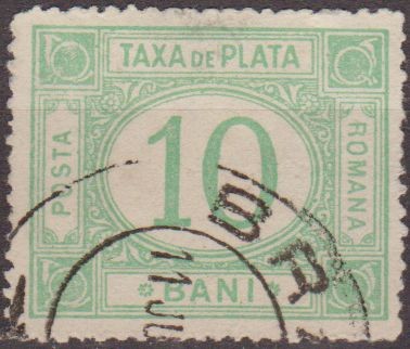RUMANIA 1888 Scott J16 Sello Portes Debidos Taxa de Plata Numeros 10 Bani usado 