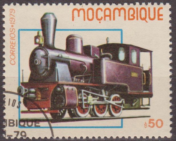 Mozambique 1987 Scott 656 Sello Nuevo Locomotoras Historicas Viejos Trenes Matasello de favor