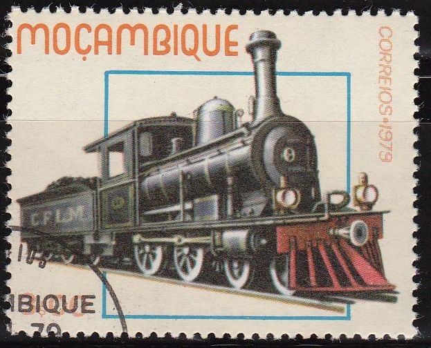 Mozambique 1987 Scott 658 Sello Nuevo Locomotoras Historicas Viejos Trenes Matasello de favor