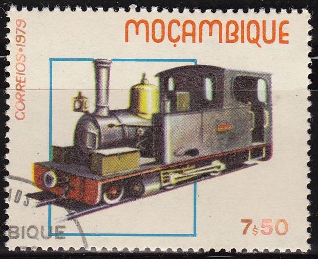 Mozambique 1987 Scott 659 Sello Nuevo Locomotoras Historicas Viejos Trenes Matasello de favor