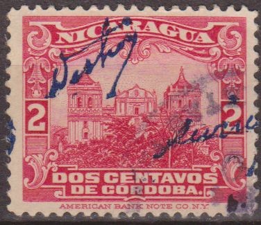 Nicaragua 1914 Scott 351 Sello Catedral de Leon usado 2c 