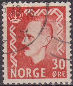 NORUEGA 1950 Scott 310 Sello º Rey King Haakon VII usado Michel 361 Norway Norvège Norge