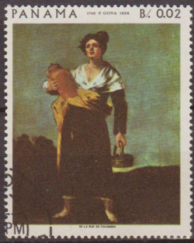 PANAMA 1959 Scott 481 Sello Nuevo Pinturas de Goya La Aguadora matasellos de favor Preobliterado 