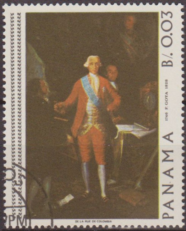 PANAMA 1959 Scott 481A Sello Nuevo Pinturas de Goya Conde Floridablanca matasellos de favor Preoblit