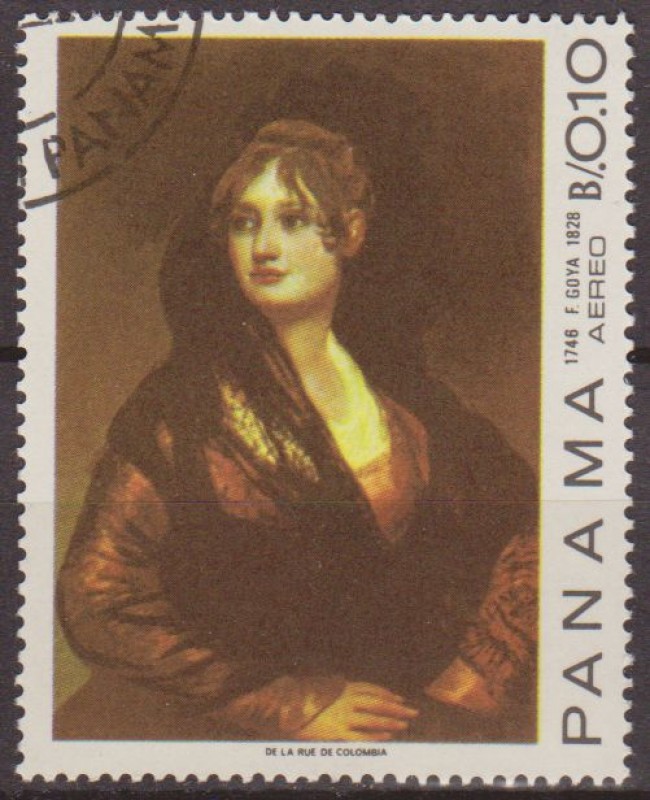 PANAMA 1959 Scott 481E Sello Nuevo Pinturas de Goya Correo Aereo Retrato de Doña Isabel Cobos Porcel