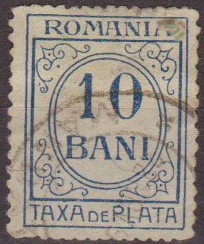 RUMANIA 1911 Scott J43 Sello º Portes Debidos Taxa de Plata Numeros 10 Bani
