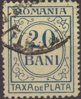 RUMANIA 1911 Scott J45 Sello Portes Debidos Taxa de Plata Numeros 20 Bani usado 