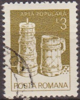 RUMANIA 1982 Scott 3106 Sello Nuevo Artesania Popular Mantequera y Cubo de Madera Moldavia