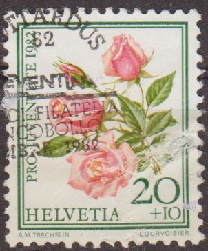 Suiza 1982 Scott B493 Sello Flores Rosas Michel1237 usado Switzerland Suisse 