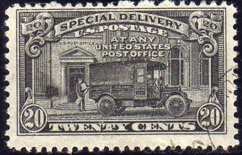 USA 1922-5 Scott E14 Sello Furgoneta y Oficina Postal Post Office Truck Special Delivery Usado Dent.