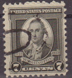 USA 1932 Scott 712 Sello Presidente George Washington (22/1/1732-14/12/1799) usado Estados Unidos 