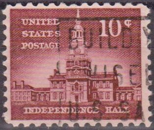 USA 1954 Scott 1044 Sello Edificio Independence Hall Filadelfia usado Estados Unidos Etats Unis