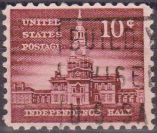 USA 1954 Scott 1044 Sello Edificio Independence Hall Filadelfia usado Estados Unidos Etats Unis