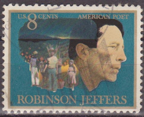 USA 1973 Scott 1485 Sello Poeta Robinson Jeffers (1887-1962) El Hombre y los Niños usado