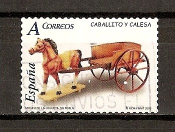 Juguetes / Caballito de carton con calesa