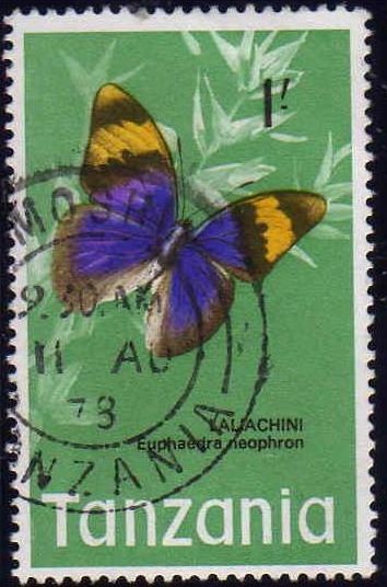 Tanzania 1973 Sello Mariposas Butterflies Laliachini Euphaedra Neophoron Usado 