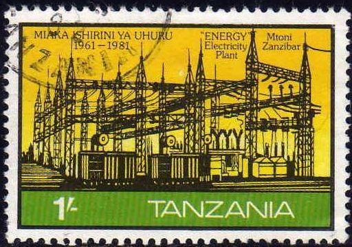 Tanzania 1981 Sello Subestación Energia Electrica Mtoni Zanzibar Usado 