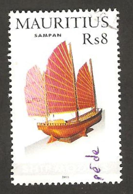 maqueta del barco sampan