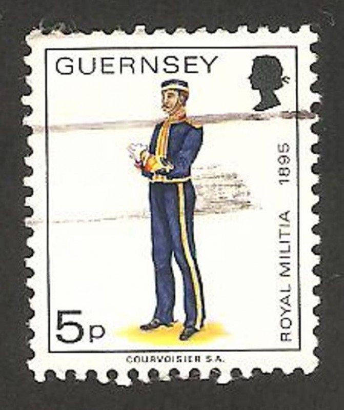 Guernsey - uniforme militar, sargento de granaderos del regimiento del este