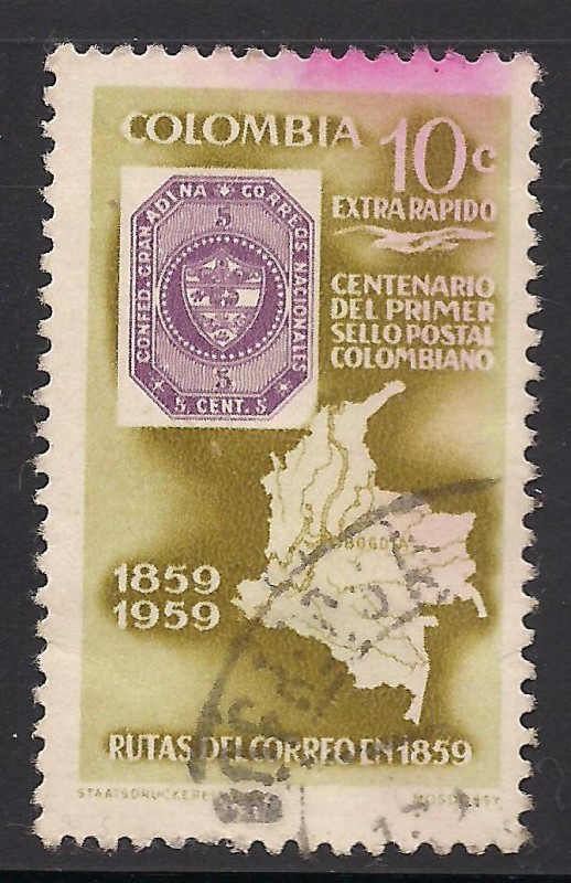 Centenario de los sellos de correos de Colombia.