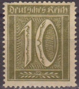 Deutsches Reich 1922 Scott 138 Sello Nuevo Serie Basica Numeros 10 sin goma Alemania 
