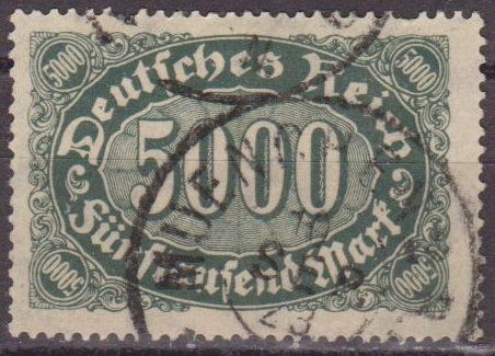 Deutsches Reich 1922 Scott 208 Sello Serie Basica Numeros 5000 usado Alemania Michel256