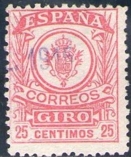 ESPAÑA 1920 Sello º Correos Giro 25c Spain Espagne Spagna Spanje Spanien 
