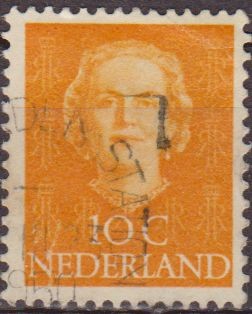 Holanda 1949 Scott 308 Sello Reina Juliana 10c usado Netherland 
