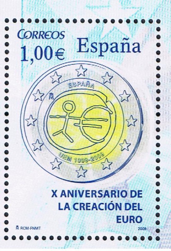 Edifil  4496  X Aniver, de la creación  del €uro  1999 - 2009.  