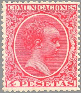 ESPAÑA 1889-99 227 Sello Nuevo Alfonso XIII Tipo Pelón 4p Rosa 