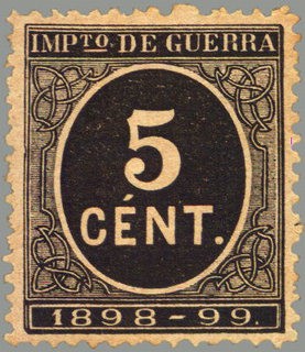 ESPAÑA 1897 236 Sello Nuevo Cifras Impuesto de Guerra 5c Negro 