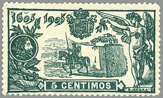 ESPAÑA 1905 257 Sello Nuevo III Centenario de la publicacion de 