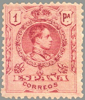 ESPAÑA 1909 278 Sello Nuevo Alfonso XIII Tipo Medallón 1p Carmin numero de control al dorso 