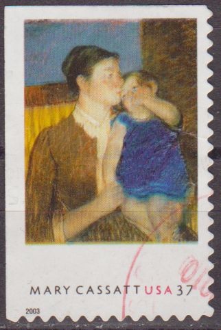USA 2003 Scott 3804 Sello Pinturas de Mary Cassatt Madre con niño usado Estados Unidos Etats Unis 