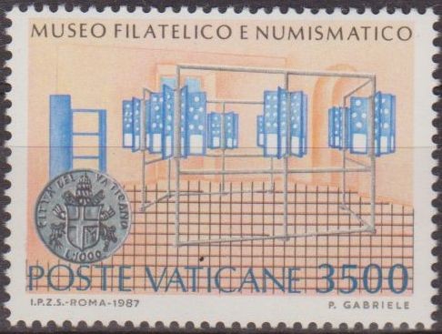 VATICANO 1987 794 Sello Nuevo Inauguración Museo Filatelico y Numismatico MNH 