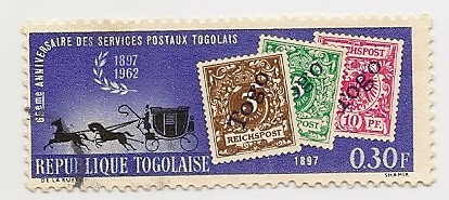 65° Aniversario de Servicios Postales de Togo(1962)