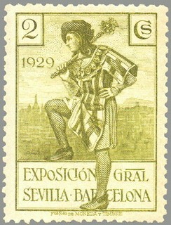 ESPAÑA 1929 435 Sello Nuevo Por Exposiciones de Sevilla y Barcelona nº control dorso Macero del Ayun