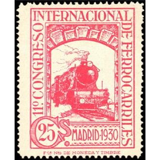 ESPAÑA 1929 475 Sello Nuevo XI Congreso Internacional de Ferrocarriles Locomotora Serie 241