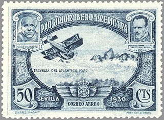 ESPAÑA 1930 587 Sello Nuevo Pro Unión Iberoamericana Raid Intercontinental Mexico Sidar